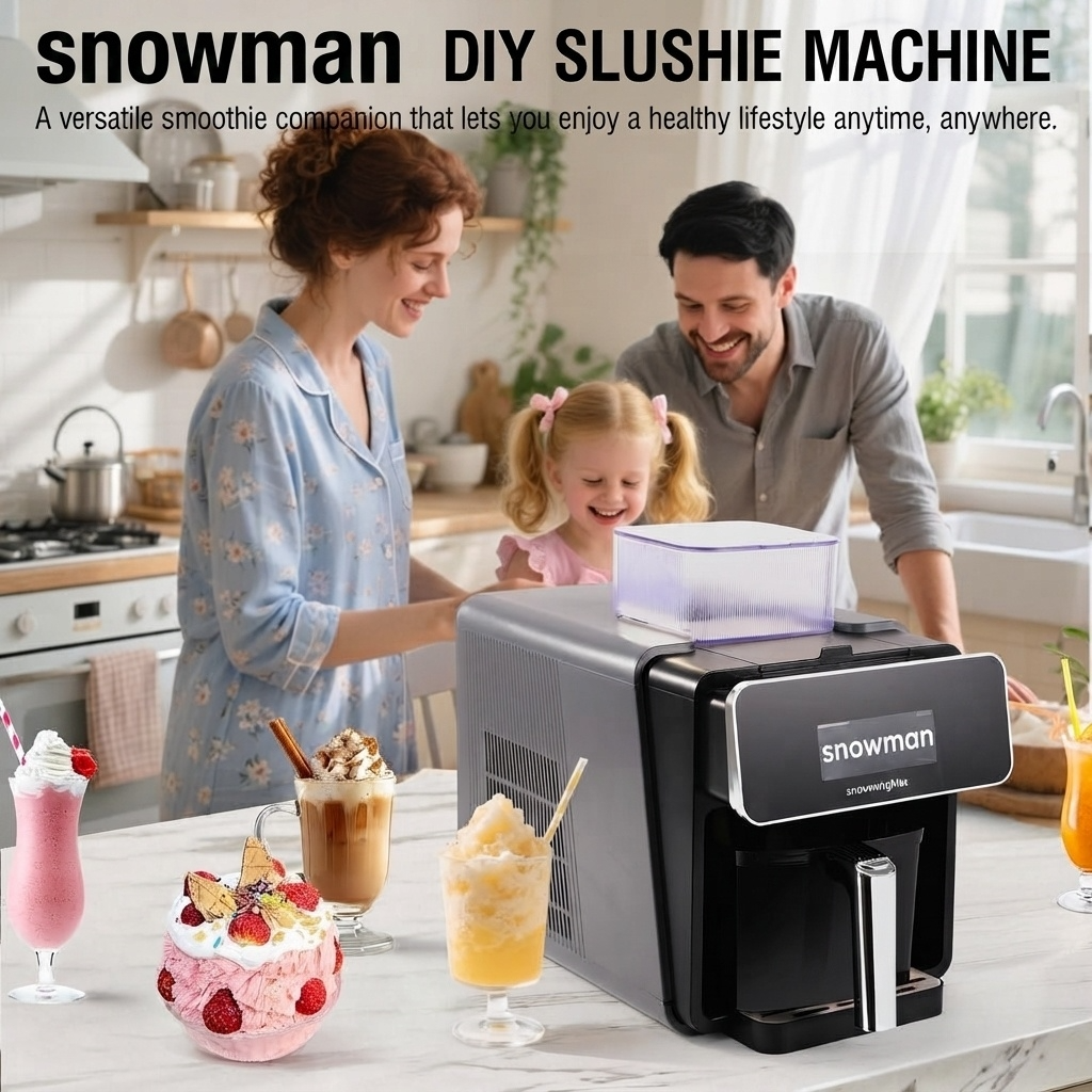 Slushie Machine, 4 IN 1 Shaved lce Machine & Slushie Machine & lce Cream Maker & Frozen Drink Machine, No Sugar Content Requirements, No Ice Needed, Auto-Clean, Perfect for Family, Parties